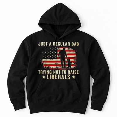 Just A Regular Dad Trying Not To Raise Liberals Fathers Day Hoodie