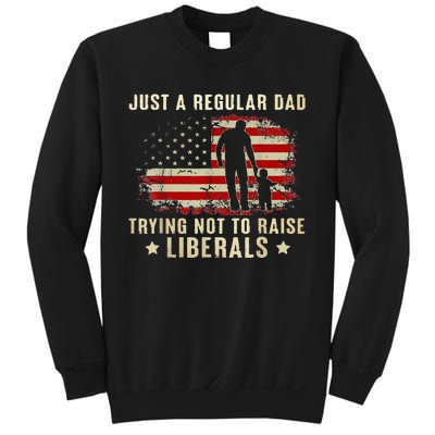 Just A Regular Dad Trying Not To Raise Liberals Fathers Day Sweatshirt