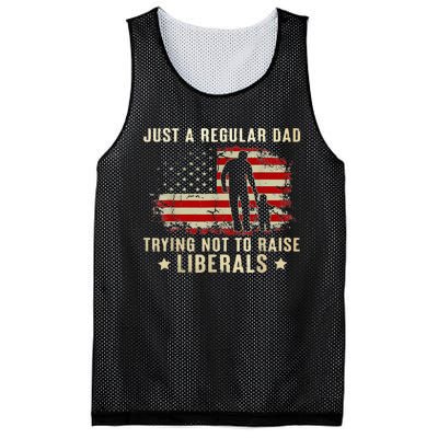 Just A Regular Dad Trying Not To Raise Liberals Fathers Day Mesh Reversible Basketball Jersey Tank