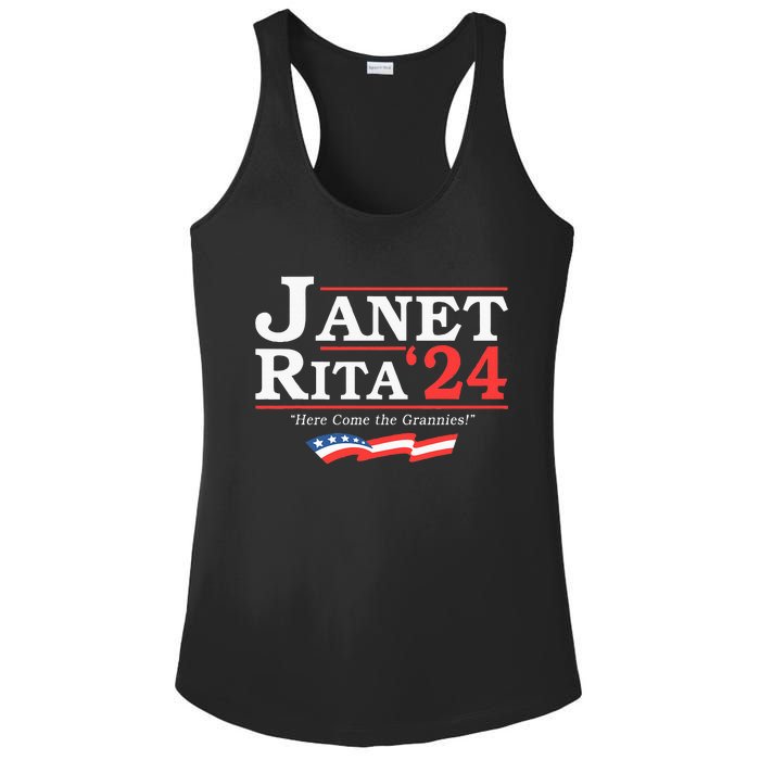 Janet And Rita 2024 Here Come The Grannies Ladies PosiCharge Competitor Racerback Tank