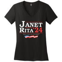 Janet And Rita 2024 Here Come The Grannies Women's V-Neck T-Shirt