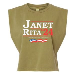 Janet And Rita 2024 Here Come The Grannies Garment-Dyed Women's Muscle Tee