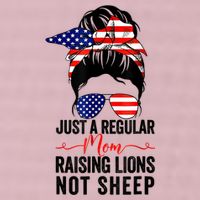 Just A Regular Mom Not Sheep Raising Lion Usa Flag Messy Bun 25L Jumbo Tote