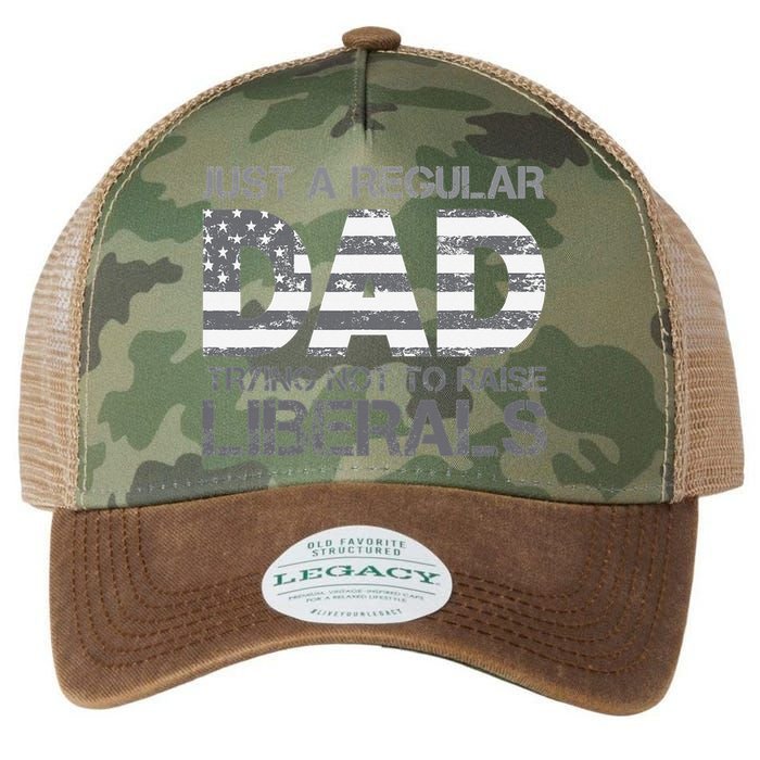 Just A Regular Dad Trying Not To Raise Liberals Father's Day Legacy Tie Dye Trucker Hat