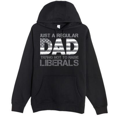 Just A Regular Dad Trying Not To Raise Liberals Father's Day Premium Pullover Hoodie