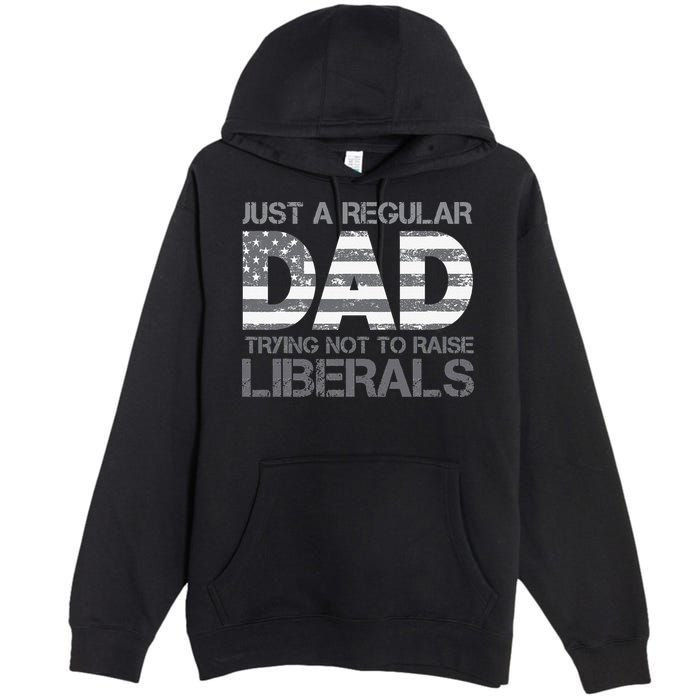 Just A Regular Dad Trying Not To Raise Liberals Father's Day Premium Pullover Hoodie