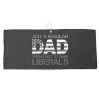 Just A Regular Dad Trying Not To Raise Liberals Father's Day Large Microfiber Waffle Golf Towel