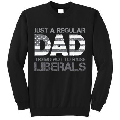 Just A Regular Dad Trying Not To Raise Liberals Father's Day Tall Sweatshirt
