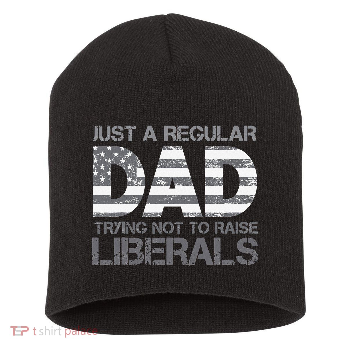 Just A Regular Dad Trying Not To Raise Liberals Father's Day Short Acrylic Beanie