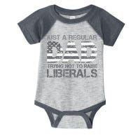 Just A Regular Dad Trying Not To Raise Liberals Father's Day Infant Baby Jersey Bodysuit
