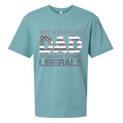 Just A Regular Dad Trying Not To Raise Liberals Father's Day Sueded Cloud Jersey T-Shirt