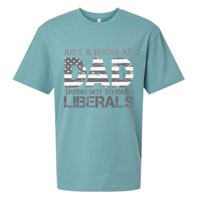 Just A Regular Dad Trying Not To Raise Liberals Father's Day Sueded Cloud Jersey T-Shirt
