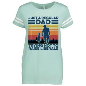 Just A Regular Dad Trying Not To Raise Liberals Enza Ladies Jersey Football T-Shirt