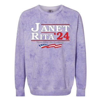 Janet And Rita For President 2024 Colorblast Crewneck Sweatshirt