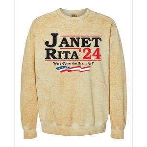 Janet And Rita For President 2024 Colorblast Crewneck Sweatshirt