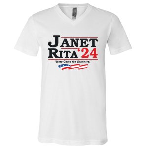 Janet And Rita For President 2024 V-Neck T-Shirt