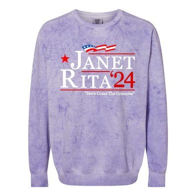 Janet And Rita For President 2024 Colorblast Crewneck Sweatshirt