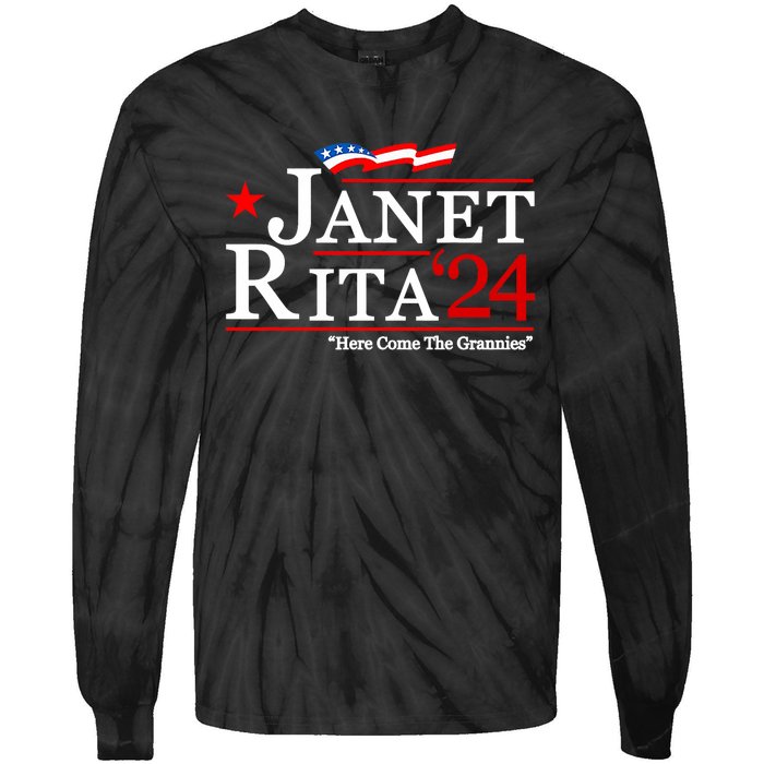 Janet And Rita For President 2024 Tie-Dye Long Sleeve Shirt