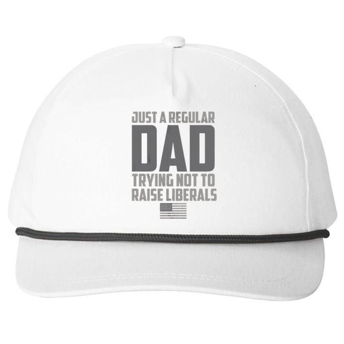 Just A Regular Dad Trying Not To Raise Liberals Snapback Five-Panel Rope Hat