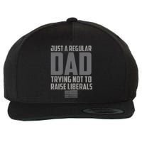 Just A Regular Dad Trying Not To Raise Liberals Wool Snapback Cap