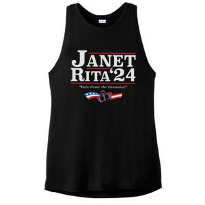 Janet And Rita 2024 The Grannies Political Nice Parking Spot Rita Ladies PosiCharge Tri-Blend Wicking Tank