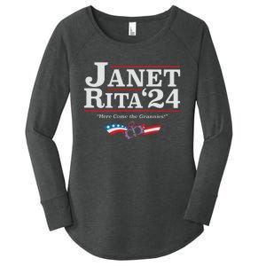 Janet And Rita 2024 The Grannies Political Nice Parking Spot Rita Women's Perfect Tri Tunic Long Sleeve Shirt