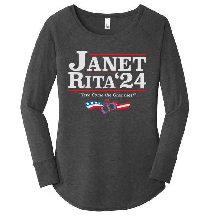 Janet And Rita 2024 The Grannies Political Nice Parking Spot Rita Women's Perfect Tri Tunic Long Sleeve Shirt