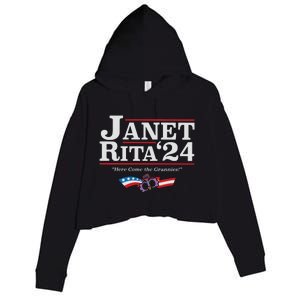 Janet And Rita 2024 The Grannies Political Nice Parking Spot Rita Crop Fleece Hoodie