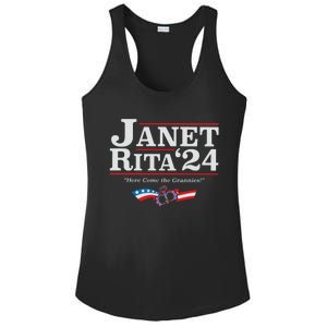 Janet And Rita 2024 The Grannies Political Nice Parking Spot Rita Ladies PosiCharge Competitor Racerback Tank