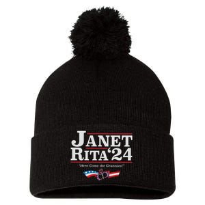 Janet And Rita 2024 The Grannies Political Nice Parking Spot Rita Pom Pom 12in Knit Beanie