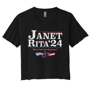 Janet And Rita 2024 The Grannies Political Nice Parking Spot Rita Women's Crop Top Tee