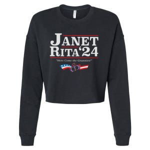 Janet And Rita 2024 The Grannies Political Nice Parking Spot Rita Cropped Pullover Crew