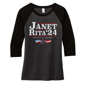 Janet And Rita 2024 The Grannies Political Nice Parking Spot Rita Women's Tri-Blend 3/4-Sleeve Raglan Shirt