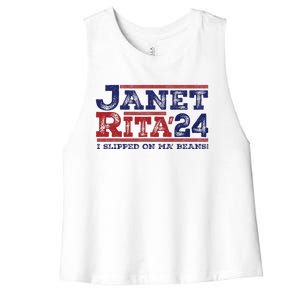 Janet And Rita For President 2024 Women's Racerback Cropped Tank