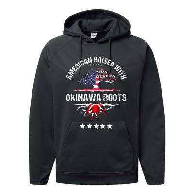 Japanese American Raised With Okinawa Roots Japan Performance Fleece Hoodie