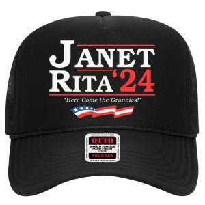 Janet And Rita 2024 Here Come The Grannies High Crown Mesh Back Trucker Hat