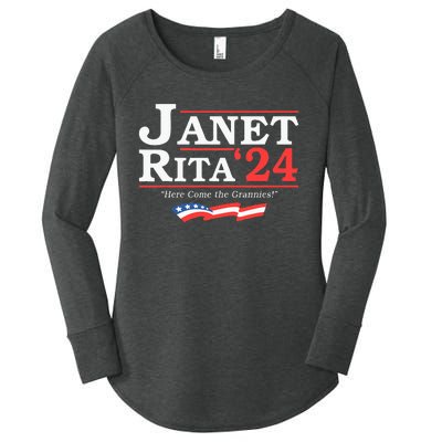 Janet And Rita 2024 Here Come The Grannies Women's Perfect Tri Tunic Long Sleeve Shirt