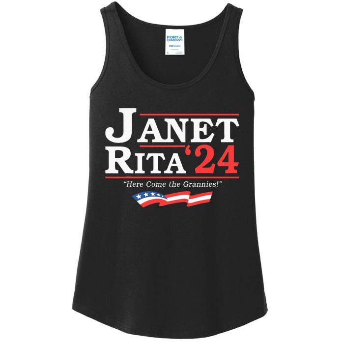 Janet And Rita 2024 Here Come The Grannies Ladies Essential Tank