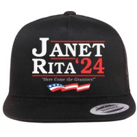 Janet And Rita 2024 Here Come The Grannies Flat Bill Trucker Hat