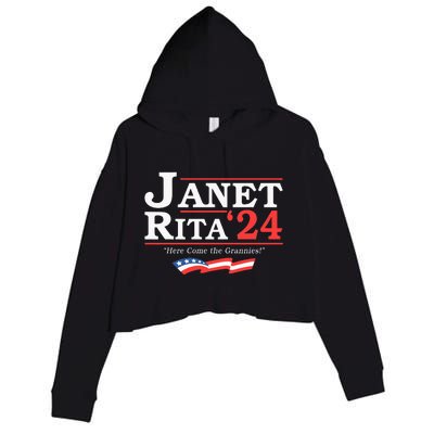 Janet And Rita 2024 Here Come The Grannies Crop Fleece Hoodie