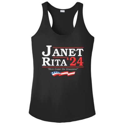 Janet And Rita 2024 Here Come The Grannies Ladies PosiCharge Competitor Racerback Tank