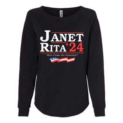 Janet And Rita 2024 Here Come The Grannies Womens California Wash Sweatshirt