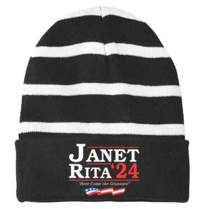 Janet And Rita 2024 Here Come The Grannies Striped Beanie with Solid Band