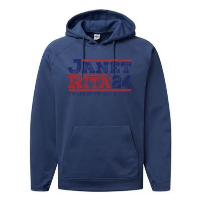 Janet And Rita For President 2024 President 2024 Performance Fleece Hoodie