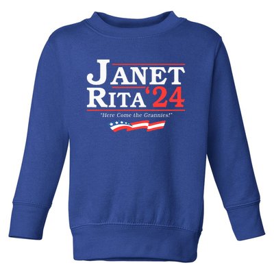 Janet And Rita 2024 Here Come The Grannies Toddler Sweatshirt