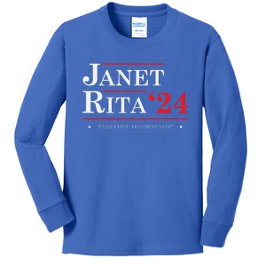 Janet And Rita 24 For President 2024 Funny Election Kids Long Sleeve Shirt