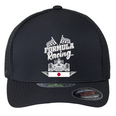 Japanese Auto Race Japan Flag Formula Racing Car Blueprint Great Gift Flexfit Unipanel Trucker Cap
