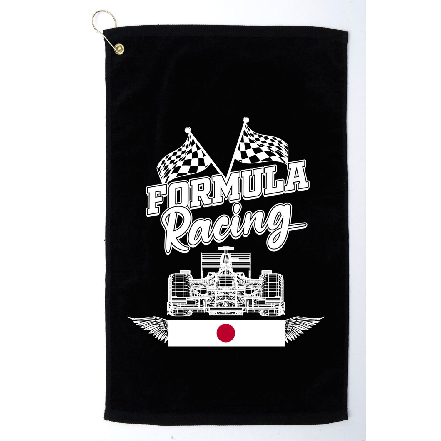 Japanese Auto Race Japan Flag Formula Racing Car Blueprint Great Gift Golf Towel