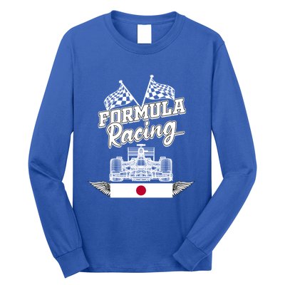 Japanese Auto Race Japan Flag Formula Racing Car Blueprint Great Gift Long Sleeve Shirt