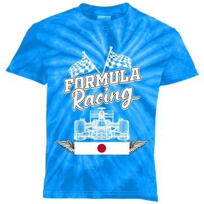 Japanese Auto Race Japan Flag Formula Racing Car Blueprint Great Gift Kids Tie-Dye T-Shirt